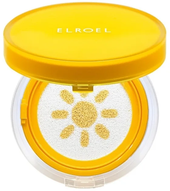 Кушон солнцезащитный для лица Elroel Pang Pang Yellow Sun Cushion SPF 50, с растительными экстрактами, 15 г