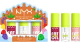 NYX Professional Makeup Zestaw do makijażu ust - Набор масел для губ NYX Holiday Fat Oil три мерцающих масла с увлажнением 3x4.8 мл — фото 1