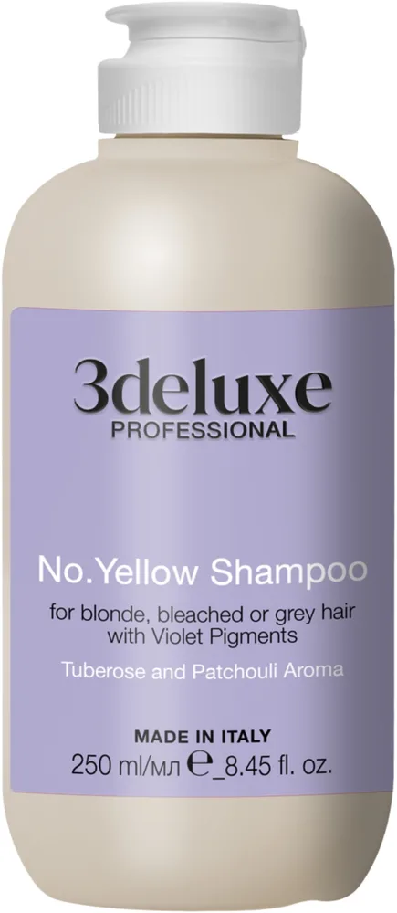 Шампунь 3DeLuXe No Yellow против желтизны для блонда, мелирования и седых волос