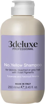 Шампунь 3DeLuXe No Yellow против желтизны для блонда, мелирования и седых волос