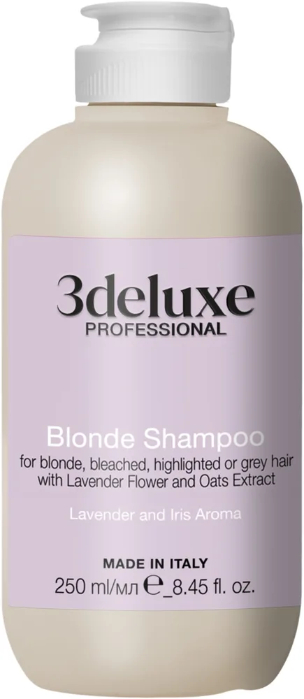 Шампунь 3DeLuXe Blonde с экстрактами лаванды и овса для блонда и седых волос