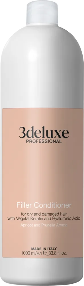 Заполняющий кондиционер для сухих и повреждённых волос 3DeLuXe Filler Conditioner With Vegetal Keratin And Hyaluronic Acid, 250 мл