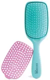 Щётка для расчёсывания волос IDC Institute EasyClean Detangling Brush бирюзовая, со съёмной задней панелью, 1 шт — фото 2
