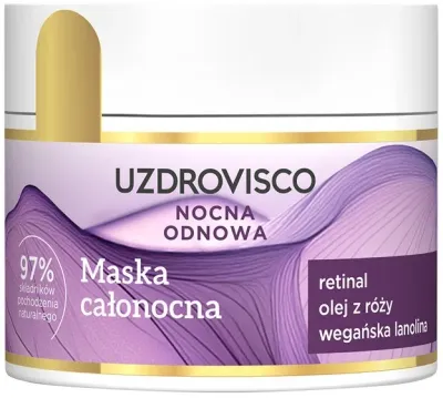 Ночная омолаживающая маска для лица Uzdrovisco с ретиналем, маслом ши и гликолевой кислотой, 40 мл