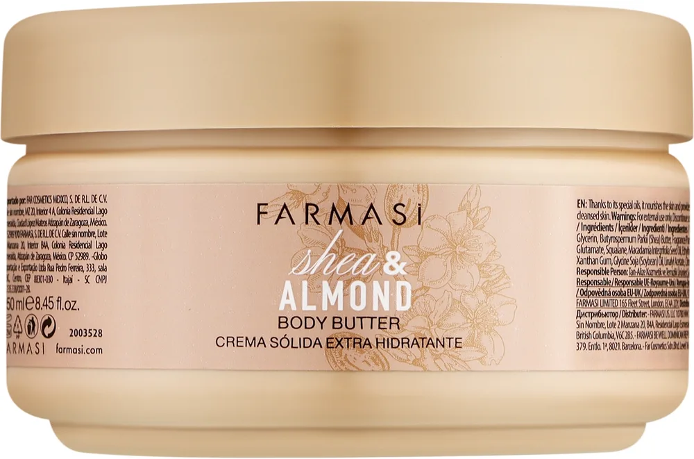 Масло-баттер для тела Farmasi Shea and Almond Body Butter с ши и миндалем питательное 250 мл