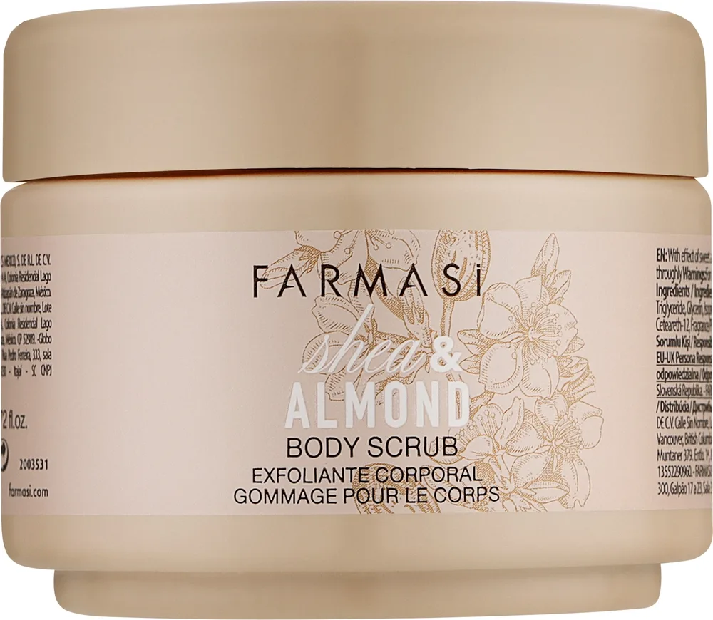 Farmasi Farmasi Shea & Almond Body Scrub - Скраб для тела Shea & Almond с маслом ши и сладкого миндаля, 110 мл