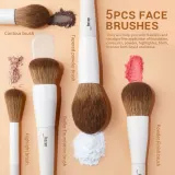 Набор кистей для макияжа Jessup Luxury Light Gray Brush Set T329 из 14 предметов — фото 5