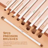 Набор кистей для макияжа Jessup Luxury Light Gray Brush Set T329 из 14 предметов — фото 6