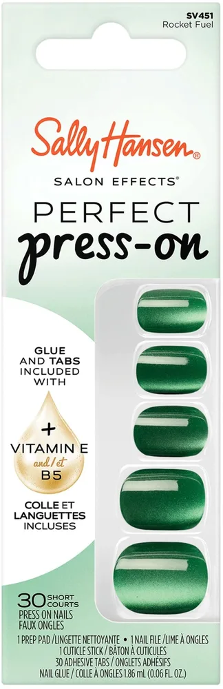Набор накладных ногтей Sally Hansen Salon Effects Rocket Fuel короткой квадратной с клеем и аксессуарами 5 предметов