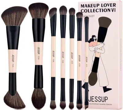 Набор двусторонних кистей для макияжа Jessup 14-in-7 Duo-End Collection T600 из 7 предметов