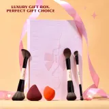 Набор кистей и спонжей для макияжа Jessup Perfection Beauty Gift Set Peach Dust T506 — фото 2