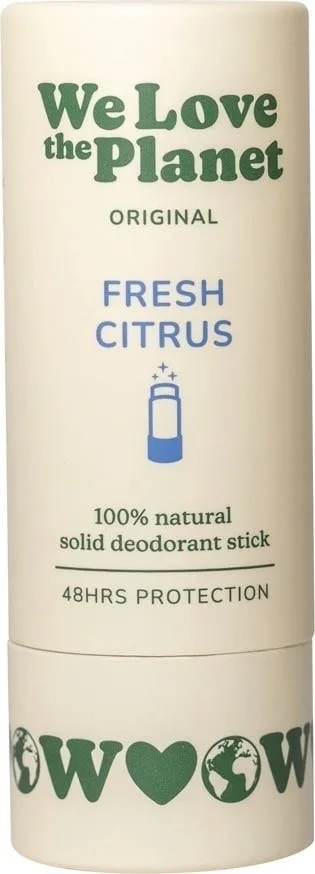 Натуральный твёрдый дезодорант-стик We Love The Planet Fresh Citrus
