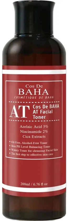 Тоник для лица Cos De BAHA AT с 5% азелаиновой кислотой, ниацинамидом и центеллой, 200 мл
