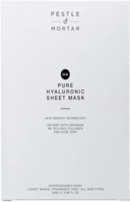 Набор тканевых масок для лица с гиалуроновой кислотой Pestle & Mortar Pure Hyaluronic Sheet Mask