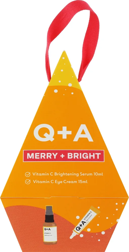 Набор для лица Q+A Merry + Bright сыворотка и крем для глаз с витамином С для сияния кожи 10+15 мл