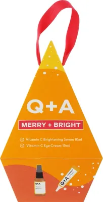 Набор для лица Q+A Merry + Bright сыворотка и крем для глаз с витамином С для сияния кожи 10+15 мл