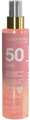 Солнцезащитное масло для тела Alphanova Daily Sun SPF 50 с сиянием