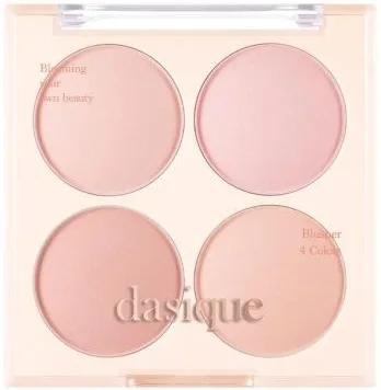 Палетка румян Dasique Blending Mood Cheek четыре оттенка, для кожи тёплого тона, 16,8 г, оттенок 09 - Almond Vanilla