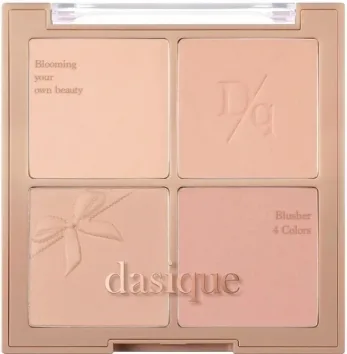 Палетка румян Dasique Blending Mood Cheek четыре оттенка, для кожи тёплого тона, 12 г, оттенок 10 - Muted Nuts
