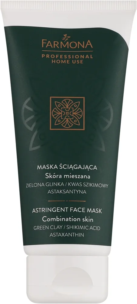 Стягивающая маска для лица Farmona Professional с зелёной и белой глиной, цинком PCA и шикимовой кислотой, 75 мл