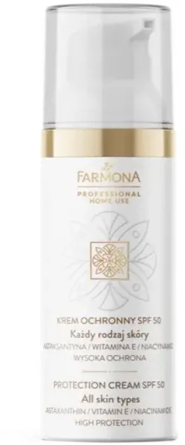 Крем солнцезащитный Farmona Professional Home Use Protection Cream с астаксантином и ниацинамидом SPF50, 50 мл