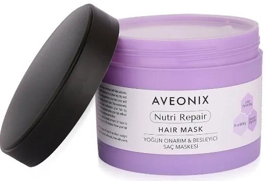 Восстанавливающая маска для волос Aveonix Nutri Repair, кокосовое масло, витамины B3, B5, B6, C и E, защита цвета, 250 мл