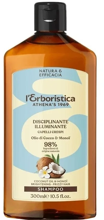 Шампунь для волос L'Erboristica Athena's Coconut Oil and Monoi увлажняющий, для сухих и повреждённых волос, 300 мл