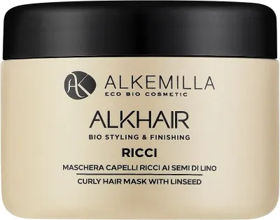 Alkemilla Eco Bio Cosmetic Alkemilla Eco Bio Cosmetic Linseed Curly Hair Mask - Маска для кудрявых волос Alkemilla, льняное масло, экстракты овса и проса, кокос, миндаль, пантенол, 250 мл