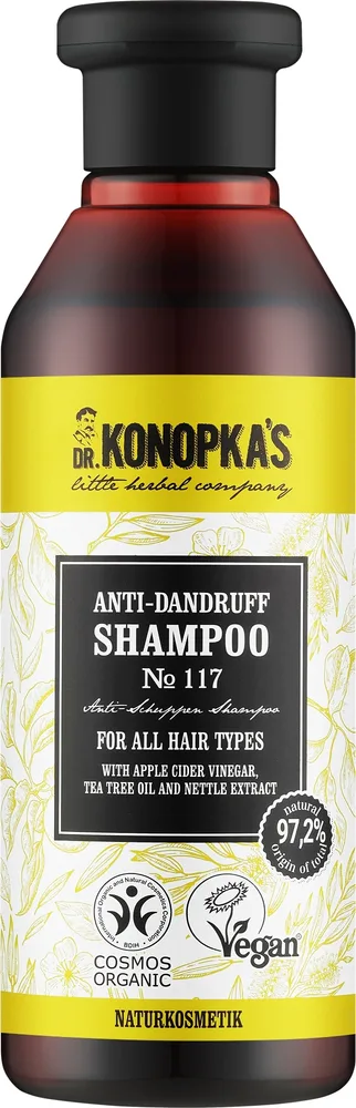 Шампунь Dr Konopka's Nº117 против перхоти для всех типов волос с уксусом и чайным деревом, 280 мл