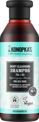 Шампунь Dr Konopka's Nº145 глубоко очищающий для жирных волос с розмарином и хмелем, 280 мл
