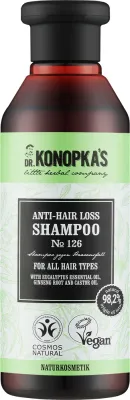 Шампунь Dr Konopka's Nº126 против выпадения волос с женьшенем и касторовым маслом, 280 мл