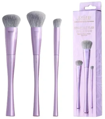 Набор кистей для макияжа лица Jessup Luxury Purple Face Coverage Trio T513 из 3 предметов