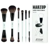 Набор кистей для макияжа лица Jessup Bright Cyan Makeup Brush Set T501 из 6 предметов — фото 1