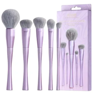 Набор кистей для макияжа лица Jessup Luxury Purple Face Makeup Brush Set T514 из 5 предметов