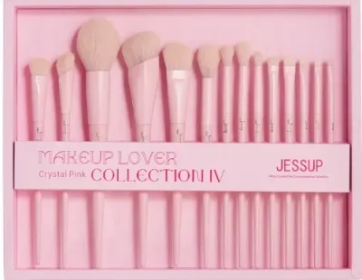 Набор кистей для макияжа Jessup Crystal Pink Makeup Brushes Set T495-G из 14 предметов