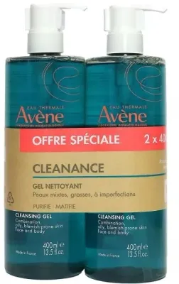 Набор очищающих гелей для лица и тела Avene Cleanance 2 шт по 400 мл
