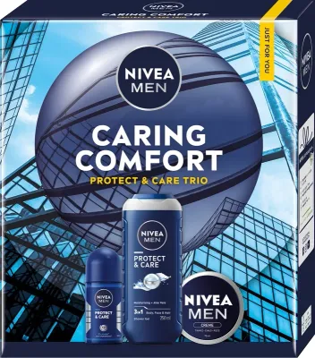 Мужской набор NIVEA Men Caring Comfort гель для душа роликовый дезодорант и универсальный крем с алоэ 250+50+75 мл