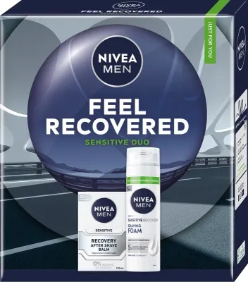 Мужской набор для бритья NIVEA Men Feel Recovered пена и бальзам с ромашкой и гамамелисом для чувствительной кожи 200+100 мл
