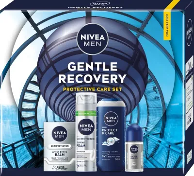 Мужской набор NIVEA Men Gentle Recovery пена бальзам для бритья с ионами серебра и дезодорант Объем - 200 + 100 + 50 + 250 мл