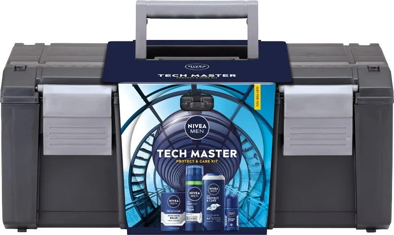 Мужской набор NIVEA Men Tech Master дезодорант гель для душа пена и бальзам для бритья с алоэ 5 предметов