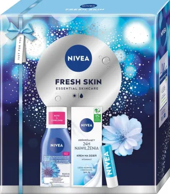 Набор для лица NIVEA Fresh Skin средство для снятия макияжа дневной крем SPF15 и бальзам для губ 125+50 мл+4.8 г