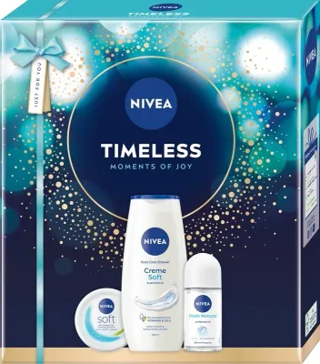 Набор для тела NIVEA Timeless гель для душа крем для тела и дезодорант с миндальным маслом и жожоба 250+100+50 мл