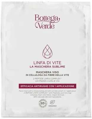 Маска для лица Bottega Verde Linfa Di Vite с пептидами и виноградным соком, 12 мл