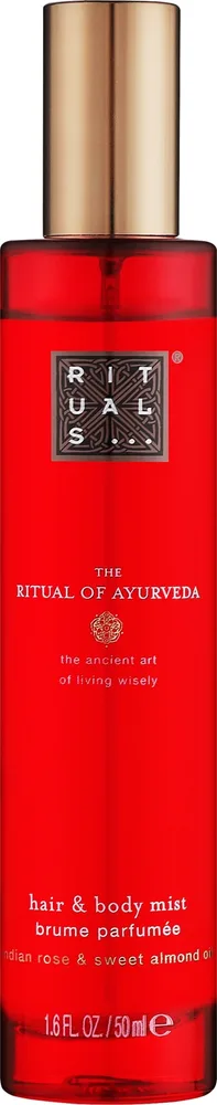 Мист для тела и волос Rituals The Ritual Of Ayurveda Hair & Body Mist с розовой водой, Нидерланды, 50 мл