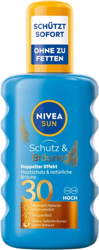 Спрей для тела NIVEA SUN Protection & Tan SPF30 солнцезащитный для красивого загара 200 мл