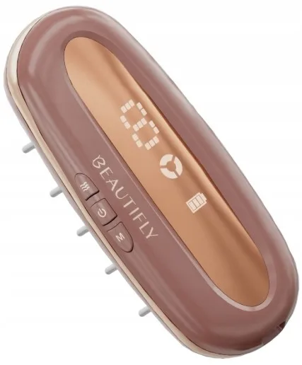 Щётка для волос Beautifly Laserboost Rosegold многофункциональная, с подсветкой LED, розовая, 1 шт