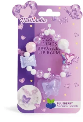 Браслет с блеском для губ Martinelia Magic Wings Blueberry детский, в форме бабочки, 1 шт