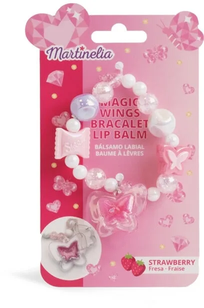 Браслет с блеском для губ Martinelia Magic Wings Strawberry детский, в форме бабочки, 1 шт
