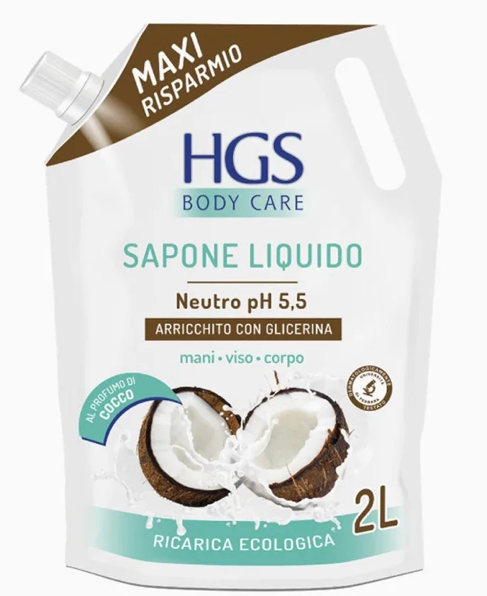 Мыло жидкое HGS Body Care Coconut Neutro кокос pH 5.5, сменный блок, 2000 мл