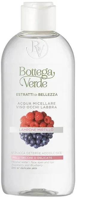 Bottega Verde Beauty Extracts мицеллярная вода с малиной и черникой для сухой кожи лица 200 мл
